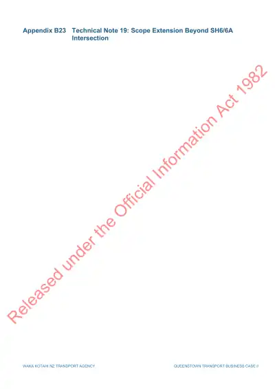 Appendix B23 Technical Note 19: Scope Extension Beyond SH6/6A Intersection (with Appendix B24 Technical Note 40: Ladies Mile, Appendix B25 Queenstown Public Transport Network Options Multi Criteria Analysis, and Appendix B26 Technical Note 43: Frankton Pedestrian Crossings)