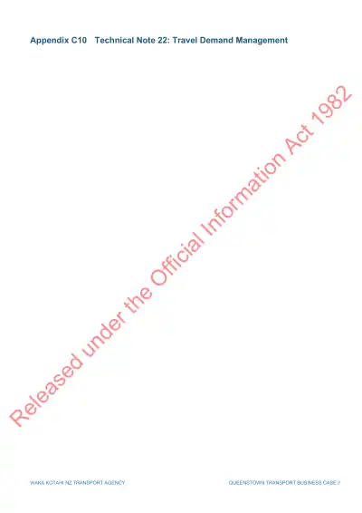 Appendix C10 Technical Note 22: Travel Demand Management (Update: Queenstown Travel Demand Management Scoping), with Technical Note 11 and the Queenstown TDM Scoping Study