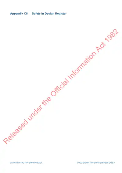Appendix C8 Safety in Design Register (with Appendix C9 Safe Systems Assessments)