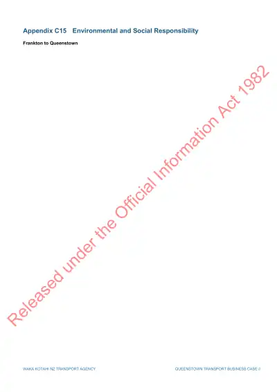 Appendix C15 Environmental and Social Responsibility (with Appendix C16 Preliminary Geotechnical Assessment Reports and Appendix C17 Road Transport Emissions Assessment)