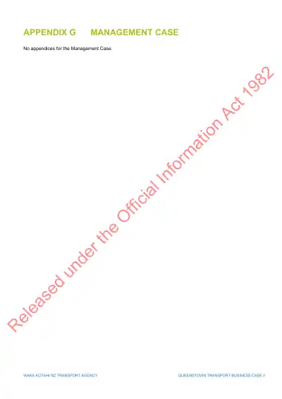 Appendix G Management Case