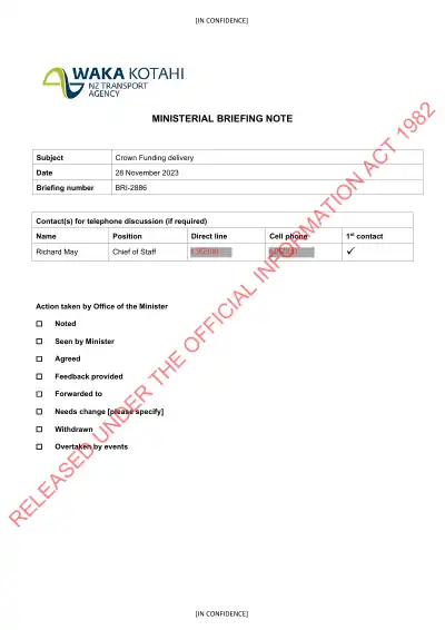 Crown Funding delivery (BRI-2886) - extract