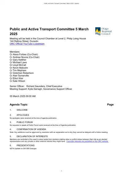Public and Active Transport Committee 5 March 2025 - Agenda