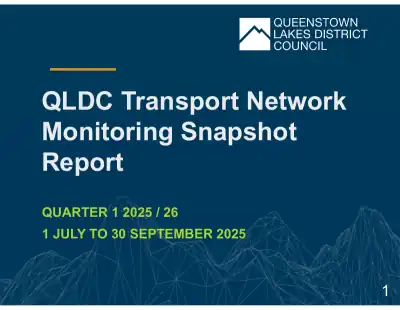 QLDC Transport Network Monitoring Snapshot Report – Quarter 1 2025/26 (1 July to 30 September 2025), full report