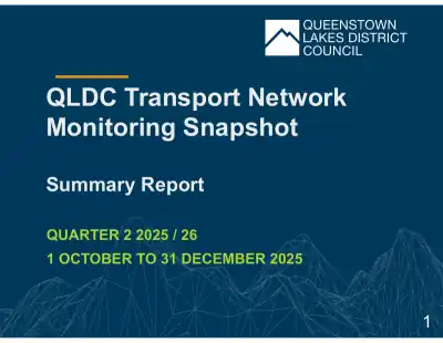 QLDC Transport Network Monitoring Snapshot Summary Report – Quarter 2 2025/26 (1 October to 31 December 2025)