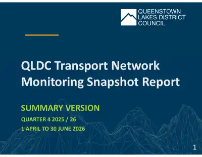 QLDC Transport Network Monitoring Snapshot Summary Report – Quarter 4 2025/26 (1 April to 30 June 2026)