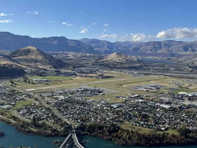 Queenstown Airport and Frankton from the air, in May 2026.