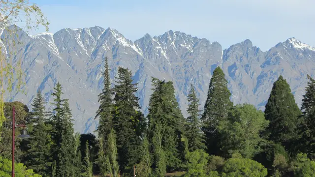 The Remarkables seen from the Queenstown wharf.